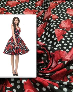Black quard with red flowers #80725