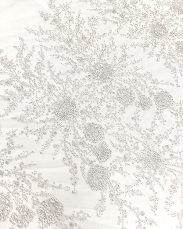 White bridal bead floral lace #50171 - Image 6