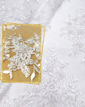 Off white bridal lace with pearls and beads #81749