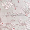 Light pink lace fabric with feathers and 3D flowers #20473 - Image 4