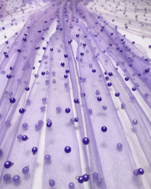 Purple pearls lace fabric #80544