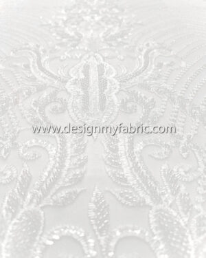 White bridal floral lace and beads #99421