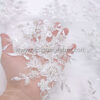 Off white bridal lace with pearls and beads #81749 - Image 4