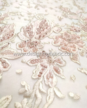 Off white bridal floral lace and beads  #99037