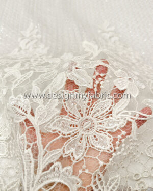 White bridal floral lace  #90199