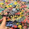 Blue and Purple floral poplin fabric #81994 - Image 2