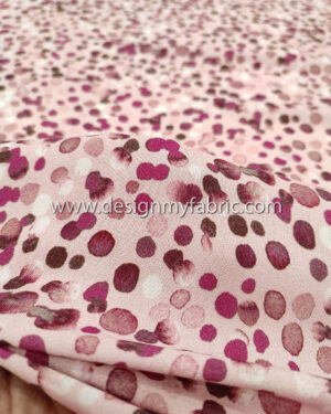 Pink polka dots poplin fabric #90267
