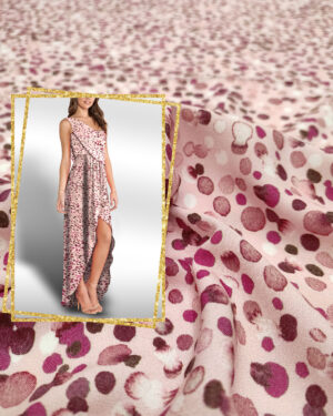 Pink polka dots poplin fabric #90267