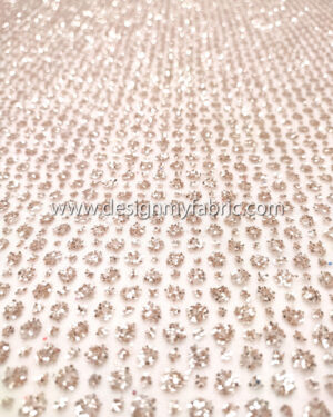 Light pink with light gold glitter lace fabric #99152