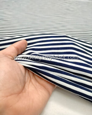 White and blue stripes poplin fabric #99819