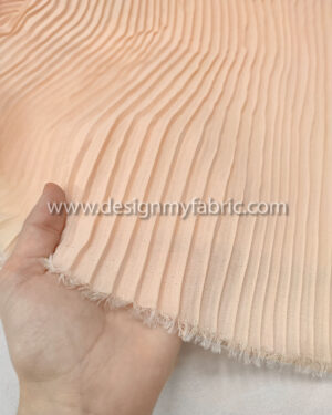 Light salmon color pleated fabric #91596