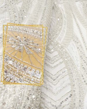 Off white bridal lace with pearls and beads #50807