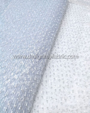 Baby blue pearls lace fabric#50735