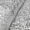 Silver sequined and white lace fabric #50729 - Image 7