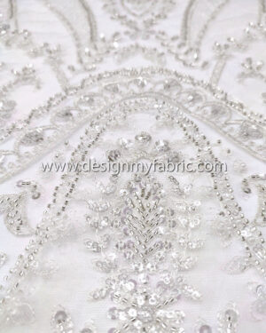 Off white bridal lace with pearls and beads #50833