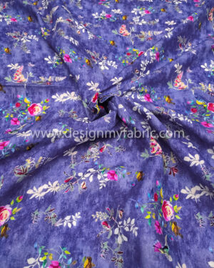 Purple flower linen fabric #50852