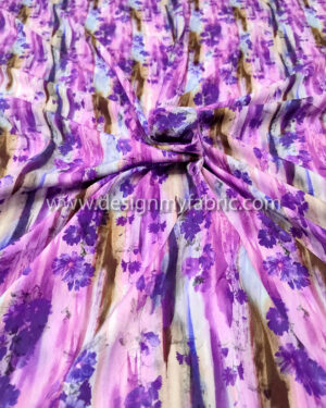 Purple floral poplin fabric #50871