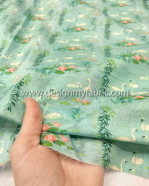 Mint swan poplin fabric #50705