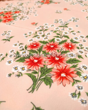 Apricot flower crepe fabric #50767
