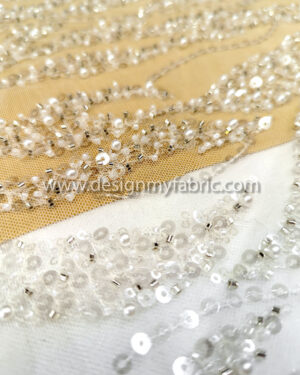Off white bridal lace with pearls and beads #50814