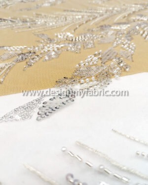 Off white bridal lace with pearls and beads #50804