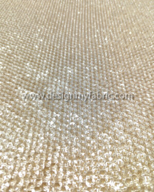 White sequin and seed beads lace fabric #50687
