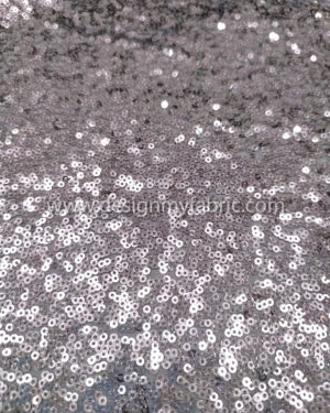 Grey and light purple sequined lace fabric #20211