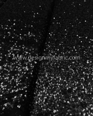 Black sequined lace fabric #30002