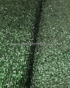 Dark green sequined lace fabric #20591