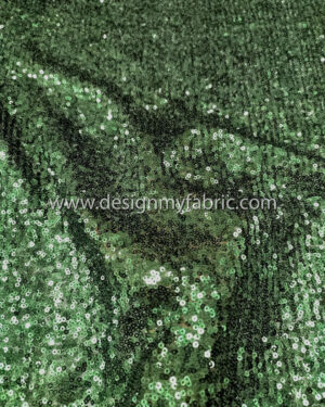 Dark green sequined lace fabric #20591