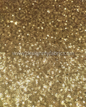 Gold sequined and black lace fabric #20599