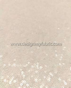 Cream sequined lace fabric #82054