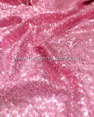 Pink sequined lace fabric #81680