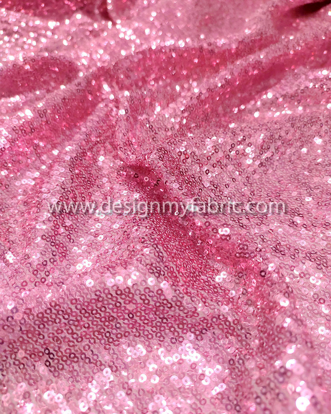 Pink sequined lace fabric #81680 - Design My Fabric