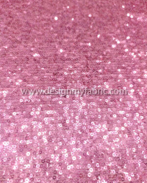 Pink sequined lace fabric #81680