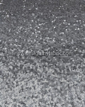 Grey matte sequined lace fabric #30001