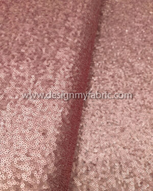 Dusty pink sequined lace fabric #82038