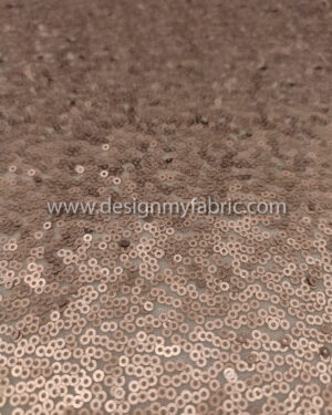 Brown matte sequined lace fabric #82052