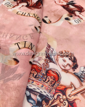 Dusty pink and brown angel chiffon fabric #99077