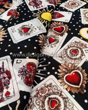 Playing cards chiffon fabric #91382