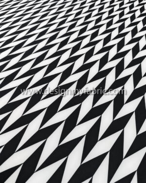 Black and white crepe fabric #99586