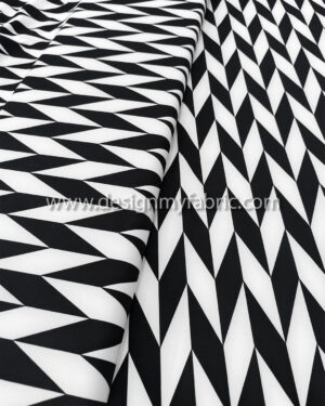 Black and white crepe fabric #99586