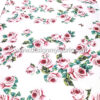 Red roses and butterfly satin fabric #50011 - Image 4