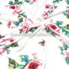 Red roses and butterfly satin fabric #50011 - Image 2