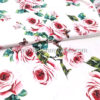 Red roses and butterfly satin fabric #50011 - Image 3