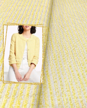 Yellow tweed fabric #91902