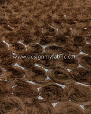 3D brown flower fabric #80264
