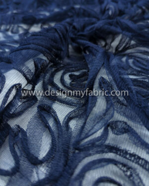 3D blue flower fabric #80280