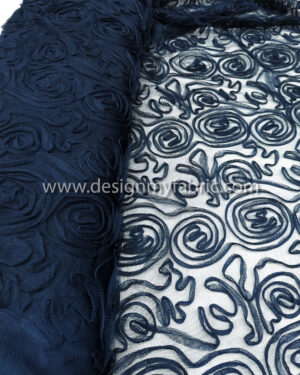 3D blue flower fabric #80280