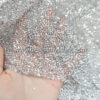 Silver glitter on silver lace fabric #91579 - Image 3